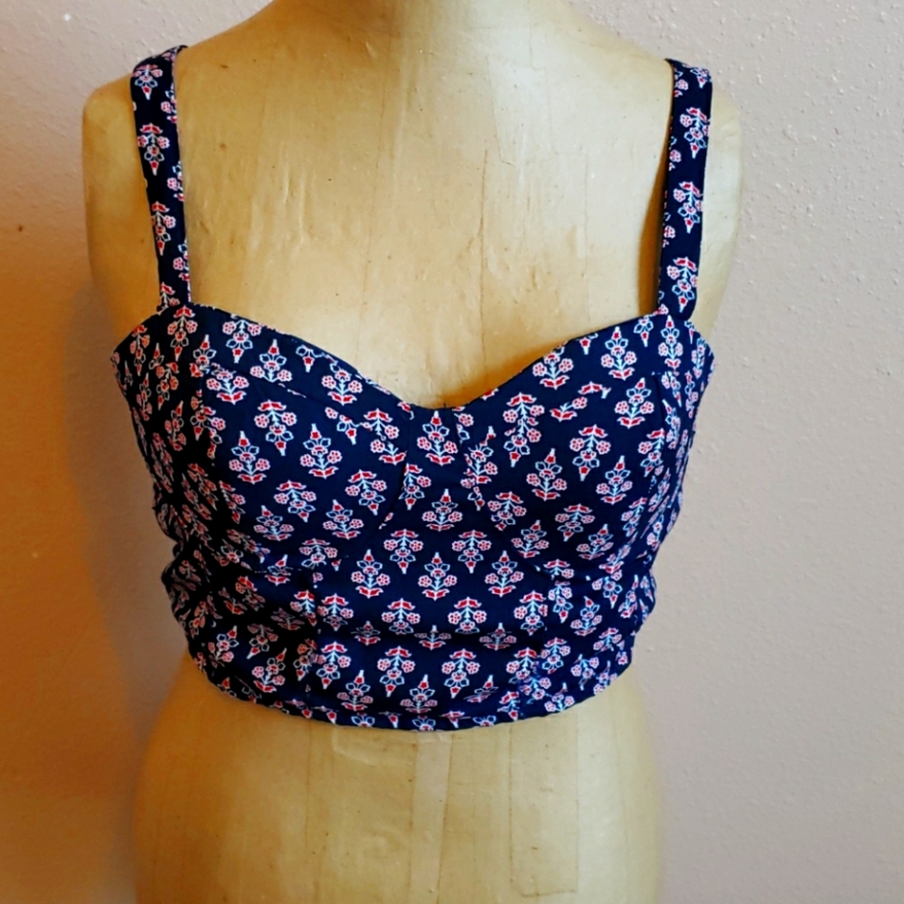 Blue Floral Bustier